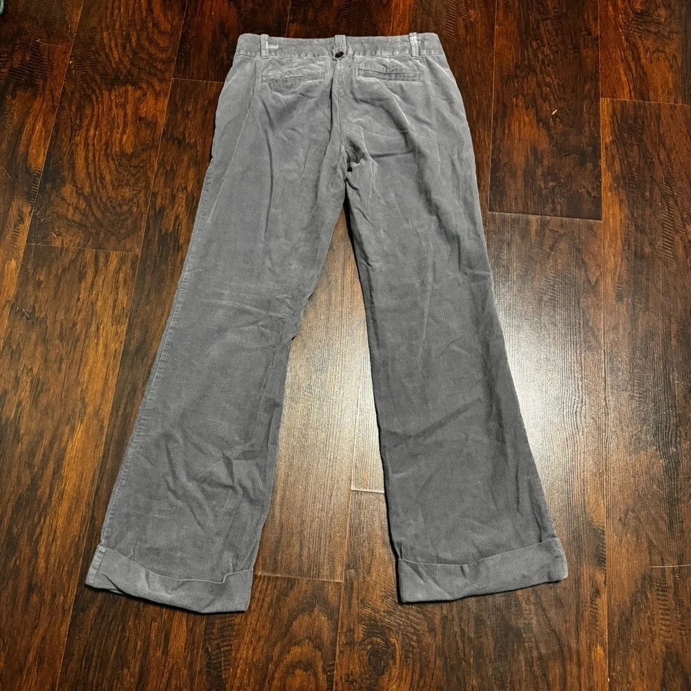 J. Crew City Fit Women's Cuffed Gray Flare Mid Rise Corduroy Jeans 6